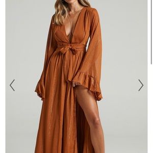Rust Orange Maxi Dress